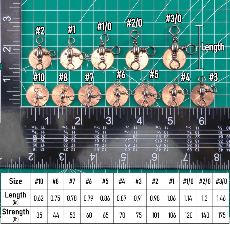 Dr.Fish 30 Pack Fishing 3 Way Swivels, 35-175LB, Three Way Barrel Swivels Fishing Tackle Catfish Rig #10 35Lb - Image 2